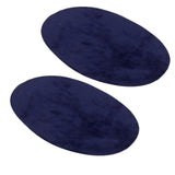 Maxbell 2 Pairs Sew-On Oval Elbow/Knee Patches Repair Sewing Applique Grey/Blue