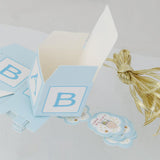 Maxbell Maxbell 12xBlue Candy Boxes Baby Shower Boy Favors +12xMini Fillable Sweets Bottles