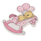 Maxbell 20x Wooden Pink Baby Carriage & Pony Embellishments Card Making Baby Shower