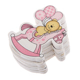 Maxbell 20x Wooden Pink Baby Carriage & Pony Embellishments Card Making Baby Shower