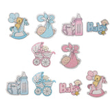 Maxbell 10pcs Wooden Pink Horse Carriage Embellishments Card Making Baby Shower - Aladdin Shoppers