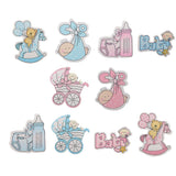 Maxbell 10pcs Wooden Blue Horse Carriage Embellishments Card Making Baby Shower - Aladdin Shoppers