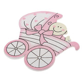 Maxbell 20x Wooden Pink Baby Carriage & Pony Embellishments Card Making Baby Shower
