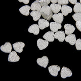 Maxbell Resin Heart Flatback Buttons Decoration DIY Crafts 12mm 100pcs Silver - Aladdin Shoppers