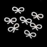 Maxbell 100 Bowknot Shaped Faux Pearls Cabochon Embellishments Wedding Card Making - Aladdin Shoppers