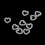 Maxbell 100 Heart Shaped Faux Pearls Cabochon Embellishments Wedding Card Making - Aladdin Shoppers