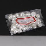 Maxbell 50pcs Ivory Acrylic Pearl Flat Bead Cabochon Beads Embellishments for Craft - Aladdin Shoppers