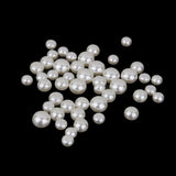 Maxbell 50pcs Ivory Acrylic Pearl Flat Bead Cabochon Beads Embellishments for Craft - Aladdin Shoppers