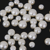 Maxbell 50pcs Ivory Acrylic Pearl Flat Bead Cabochon Beads Embellishments for Craft - Aladdin Shoppers