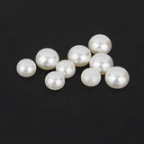 Maxbell 50pcs Ivory Acrylic Pearl Flat Bead Cabochon Beads Embellishments for Craft - Aladdin Shoppers