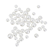 Maxbell 50pcs Ivory Acrylic Pearl Flat Bead Cabochon Beads Embellishments for Craft - Aladdin Shoppers