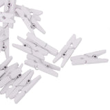 Maxbell Pack of 50 Mini Wooden Photo Paper Peg Clothespin Craft Spring Clip White - Aladdin Shoppers