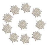 Maxbell 10pcs Crystal Pearl Flower Embellishments Buttons Flatback 17mm - Aladdin Shoppers