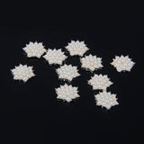 Maxbell 10pcs Crystal Pearl Flower Embellishments Buttons Flatback 17mm - Aladdin Shoppers