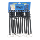 Maxbell 24 pcs Retractable Spiral Stretch String Keychain Key Ring Chain Keyring