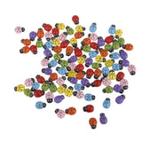 Maxbell 100x Colorful Wooden Ladybug Ladybird Flatback Embellishments Crafts DIY - Aladdin Shoppers