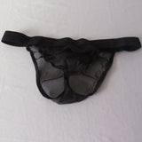 Maxbell Men's Sexy Sheer Mesh G-string Underwear Bikini T-back Thongs Briefs Black - Aladdin Shoppers