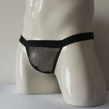 Maxbell Men's Sexy Sheer Mesh G-string Underwear Bikini T-back Thongs Briefs Black - Aladdin Shoppers
