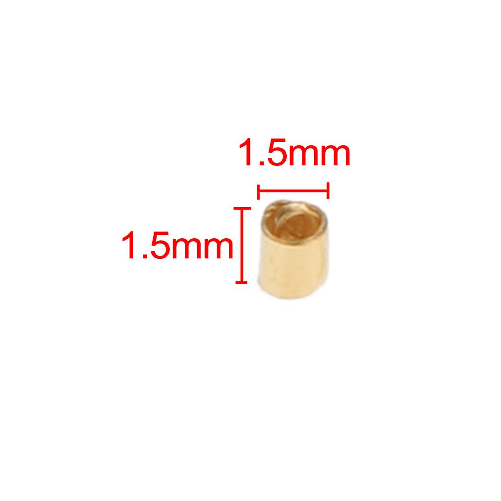 Maxbell Maxbell 600pcs Gold Plated Crimp Tube End Beads 1.5*1.5MM