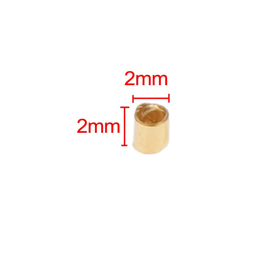 Maxbell Maxbell 600pcs Gold Plated Crimp Tube End Beads 2*2MM