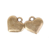 Maxbell 50Pcs Antique Bronze Heart Pendant Pattern Charms DIY Jewelry Findings - Aladdin Shoppers