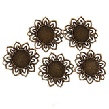 Maxbell 10Pcs Antique Bronze Floral Alloy Pendant Cameo Cabochon Base Settings - Aladdin Shoppers