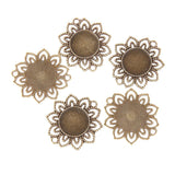 Maxbell 10Pcs Antique Bronze Floral Alloy Pendant Cameo Cabochon Base Settings - Aladdin Shoppers