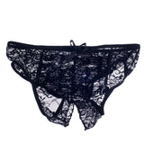 Maxbell Womens Lace Open Crotch Low Rise Sexy G-String Underwear Black M - Aladdin Shoppers