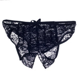 Maxbell Womens Lace Open Crotch Low Rise Sexy G-String Underwear Black M - Aladdin Shoppers