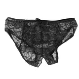 Maxbell Womens Lace Open Crotch Low Rise Sexy G-String Underwear Black M - Aladdin Shoppers