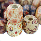 Maxbell 100pcs 17mm Mixed Round Wooden Beads for Jewelry Making Loose Spacer Charms - Aladdin Shoppers