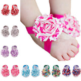 Maxbell Cute Baby Infant Barefoot Toddler Foot Flower Band Newborn Girl Rose Red - Aladdin Shoppers