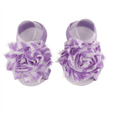 Maxbell Cute Baby Infant Barefoot Toddler Foot Flower Band Newborn Girl Socks Purple - Aladdin Shoppers