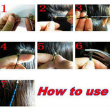 Maxbell Maxbell 12Pcs Useful Ring Hair Extension Wooden Pull Hook Needle Threader DIY Tool