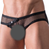 Maxbell Sexy Men Big Mesh Net Underwear See Through Sheer Thong Pouch Briefs M Blk - Aladdin Shoppers