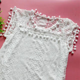 Maxbell Maxbell Sexy Women Summer Casual Lace Sleeveless Cocktail Beach Mini White Dress M