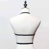 Maxbell Women Harness Bra Cage Bra Crop Top Black Strappy Sexy Costume Bra for Lady