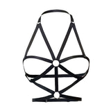 Maxbell Women Harness Bra Cage Bra Crop Top Black Strappy Sexy Costume Bra for Lady