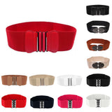 Maxbell Fashion Womens Ladies Faux Leather Wide Elastic Buckle waist belt Hot Brown - Aladdin Shoppers