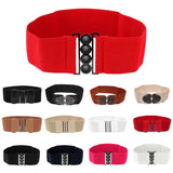 Maxbell Fashion Womens Ladies Faux Leather Wide Elastic Buckle waist belt Hot Brown - Aladdin Shoppers