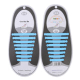 Maxbell 16 Pieces Silicone Elastic Shoelaces No Tie Shoe Laces Running NEW Blue - Aladdin Shoppers