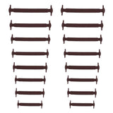 Maxbell 16 Pieces Silicone Elastic Shoelaces No Tie Shoe Laces Running NEW Brown - Aladdin Shoppers