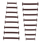 Maxbell 16 Pieces Silicone Elastic Shoelaces No Tie Shoe Laces Running NEW Brown - Aladdin Shoppers