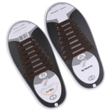 Maxbell 16 Pieces Silicone Elastic Shoelaces No Tie Shoe Laces Running NEW Brown - Aladdin Shoppers