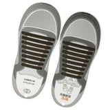 Maxbell Pair No Tie Elastic Silicone Shoelaces Brown Plus size - Aladdin Shoppers