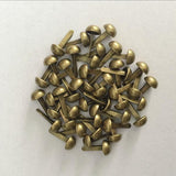 Maxbell 200Pcs Punk Mushroom Rivet Metal Studs Round Screw Craft DIY Bronze Silver