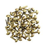 Maxbell 200Pcs Punk Mushroom Rivet Metal Studs Round Screw Craft DIY Bronze Silver
