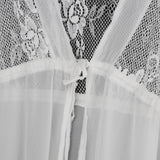 Maxbell Maxbell Sexy Women Loose Rose Flower Lace Beach Cardigan Clothes White
