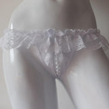 Maxbell Women's Sexy Thong G-string Lace Underwear Open Crotch Lingerie White - Aladdin Shoppers