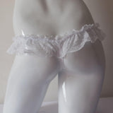 Maxbell Women's Sexy Thong G-string Lace Underwear Open Crotch Lingerie White - Aladdin Shoppers